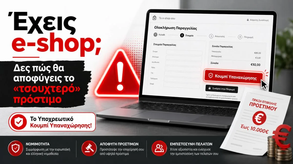 Έχεις e-shop; Δες πώς θα αποφύγεις το πρόστιμο για το Κουμπί Υπαναχώρησης